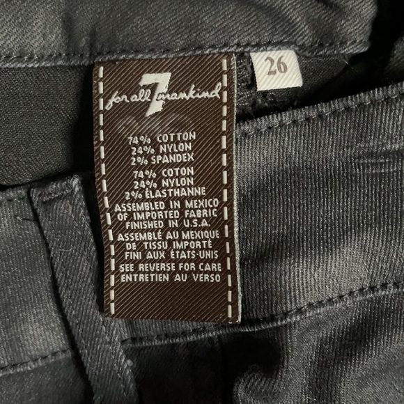 7 for All Mankind Black Coated Stretch Denim Skirt - Picture 6 of 8